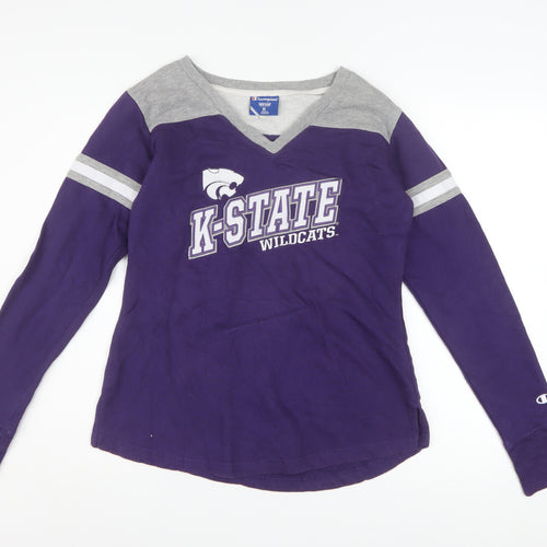 Champion Women's Purple K-State Wildcats Long Sleeve Pullover Sweatshirt Size M