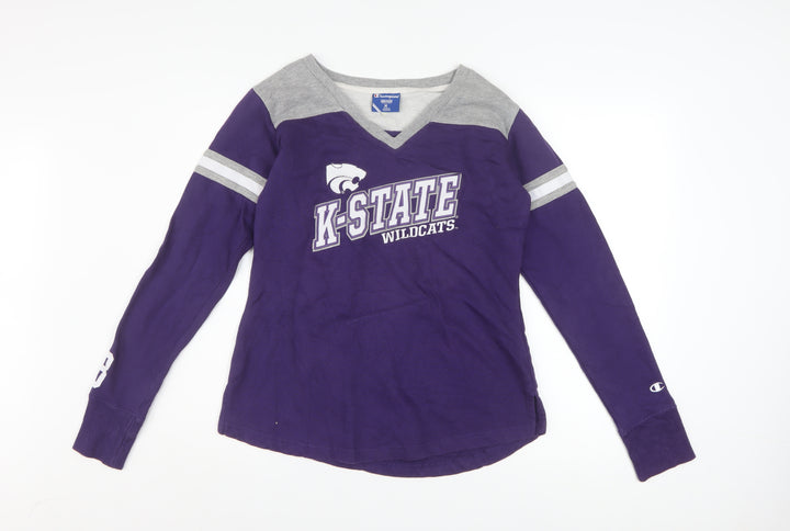 Champion Women's Purple K-State Wildcats Long Sleeve Pullover Sweatshirt Size M