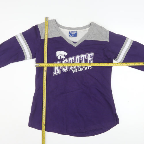 Champion Women's Purple K-State Wildcats Long Sleeve Pullover Sweatshirt Size M