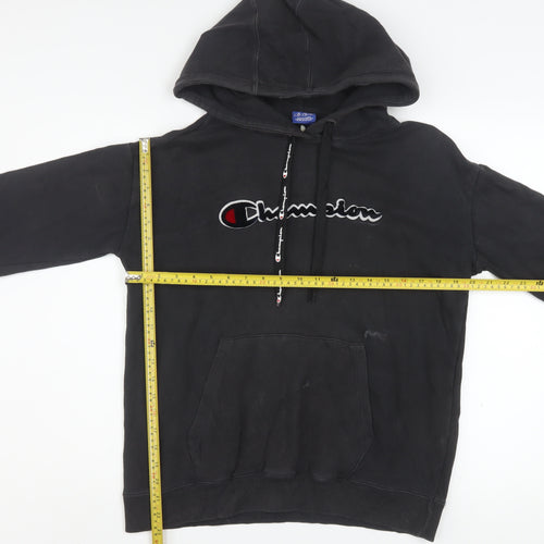 Champion Men's Black Pullover Hoodie Small Logo Fleece Sweatshirt