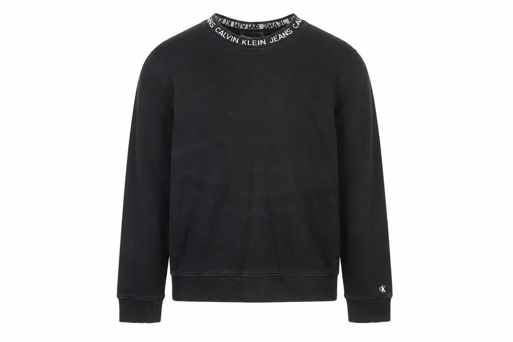 Calvin Klein Jeans Women's Black Cotton Crew Neck Sweatshirt Size 12