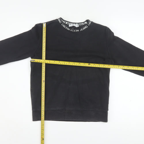 Calvin Klein Jeans Women's Black Cotton Crew Neck Sweatshirt Size 12