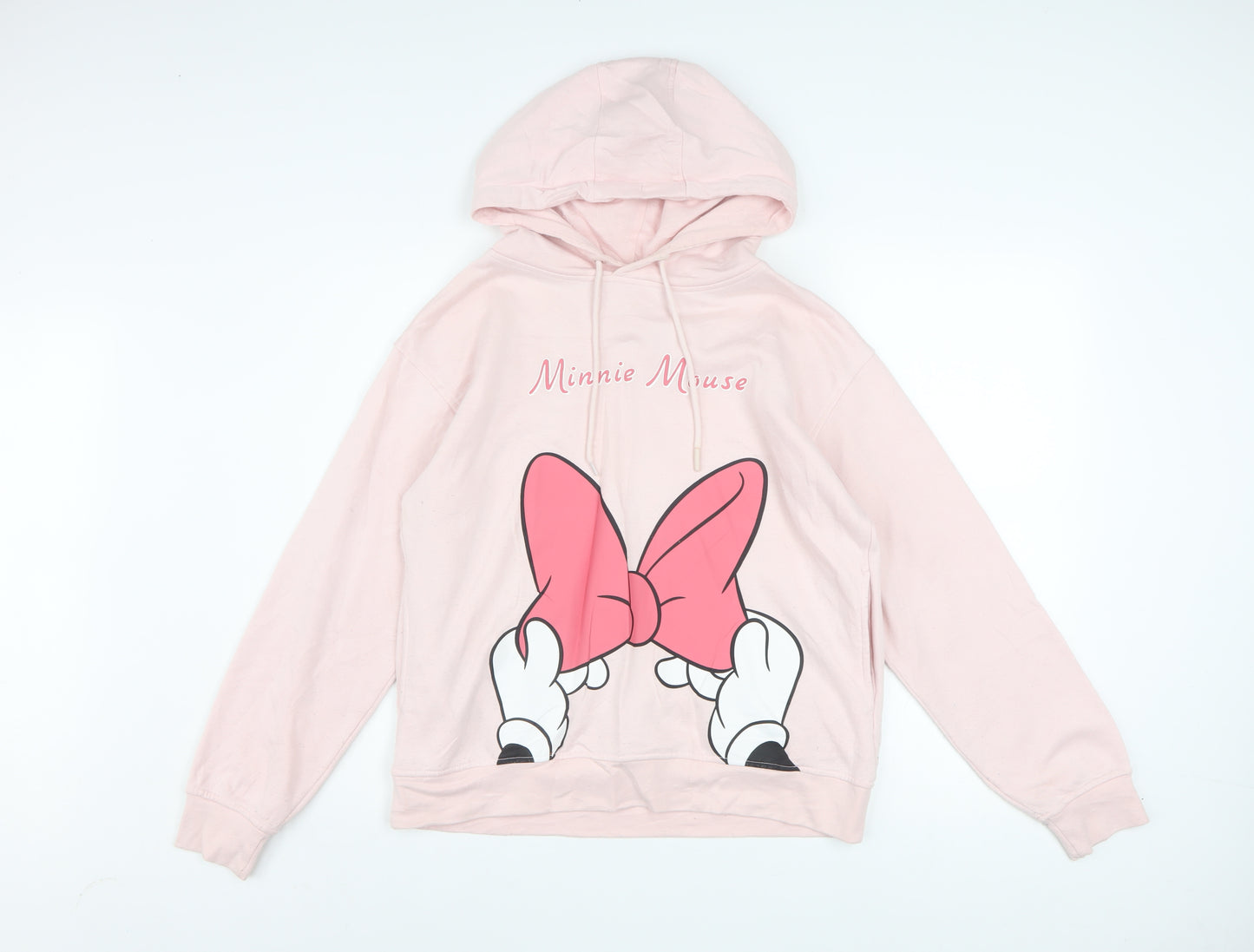 Disney Women Pink Minnie Mouse Pullover Hoodie Size 10/12