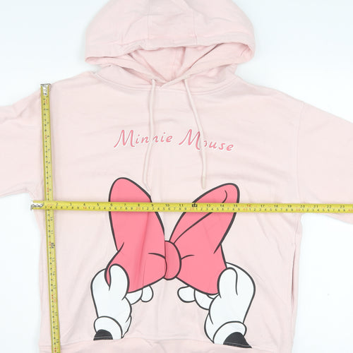 Disney Women Pink Minnie Mouse Pullover Hoodie Size 10/12