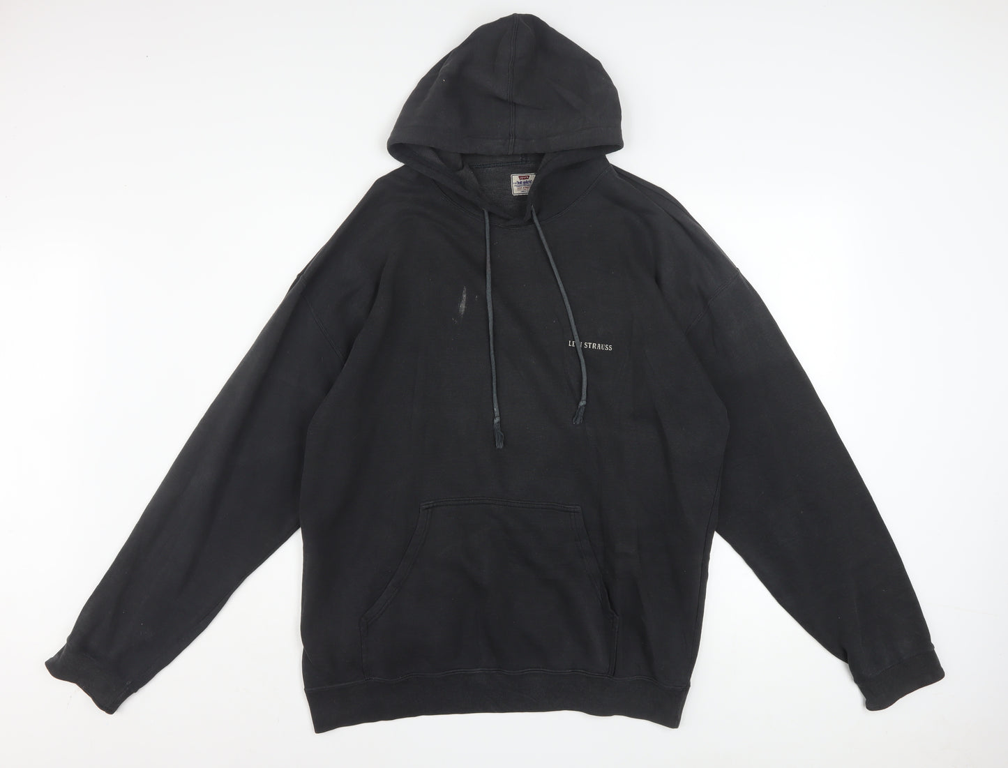 Levi's Men's Black Pullover Hoodie L Logo Fleece Sweatshirt