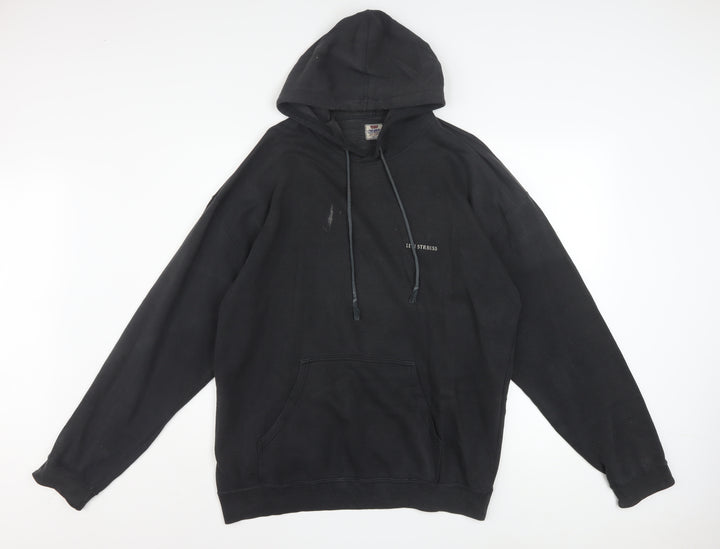 Levi's Men's Black Pullover Hoodie L Logo Fleece Sweatshirt