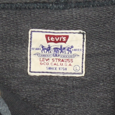 Levi's Men's Black Pullover Hoodie L Logo Fleece Sweatshirt