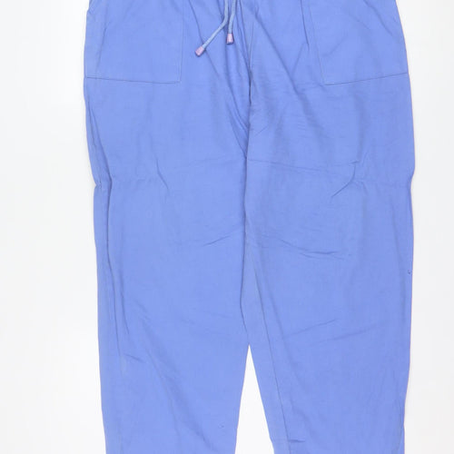 CASUALS Women's Blue Cotton Jogger Trousers Size 18 Relaxed Fit