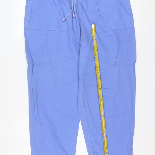 CASUALS Women's Blue Cotton Jogger Trousers Size 18 Relaxed Fit