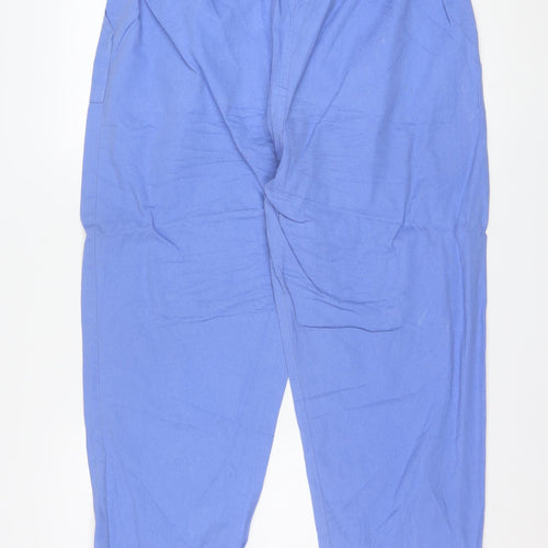 CASUALS Women's Blue Cotton Jogger Trousers Size 18 Relaxed Fit