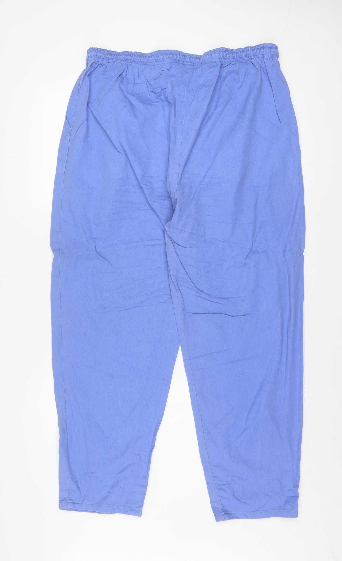 CASUALS Women's Blue Cotton Jogger Trousers Size 18 Relaxed Fit