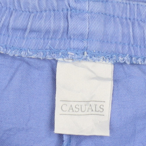 CASUALS Women's Blue Cotton Jogger Trousers Size 18 Relaxed Fit