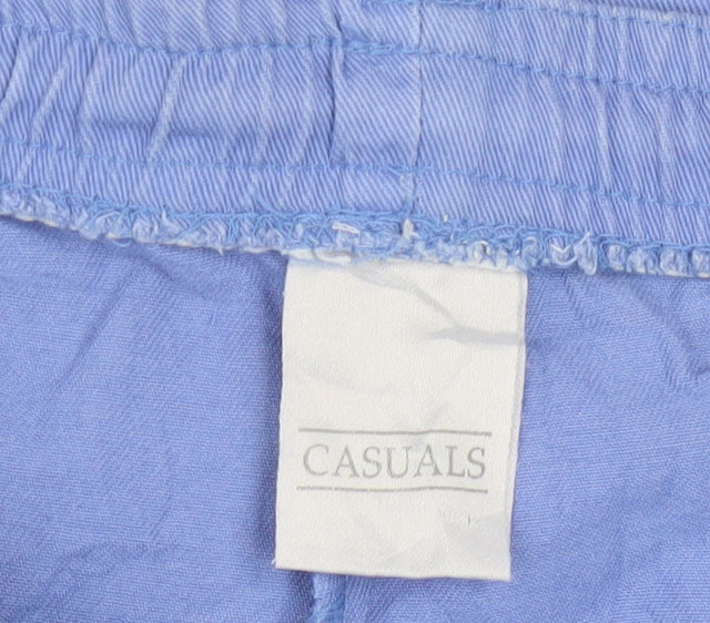 CASUALS Women's Blue Cotton Jogger Trousers Size 18 Relaxed Fit