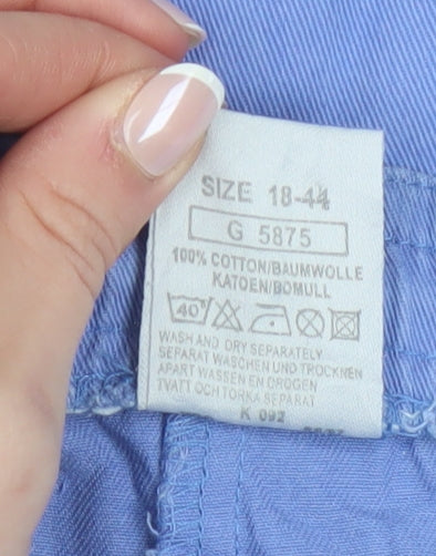 CASUALS Women's Blue Cotton Jogger Trousers Size 18 Relaxed Fit