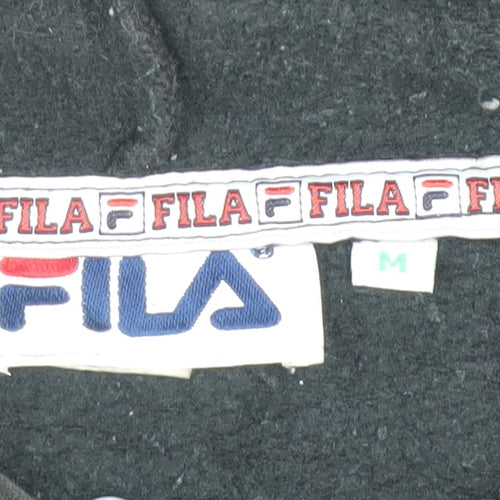 FILA Men's Black Full Zip Hoodie Size M Logo Fleece Sweatshirt