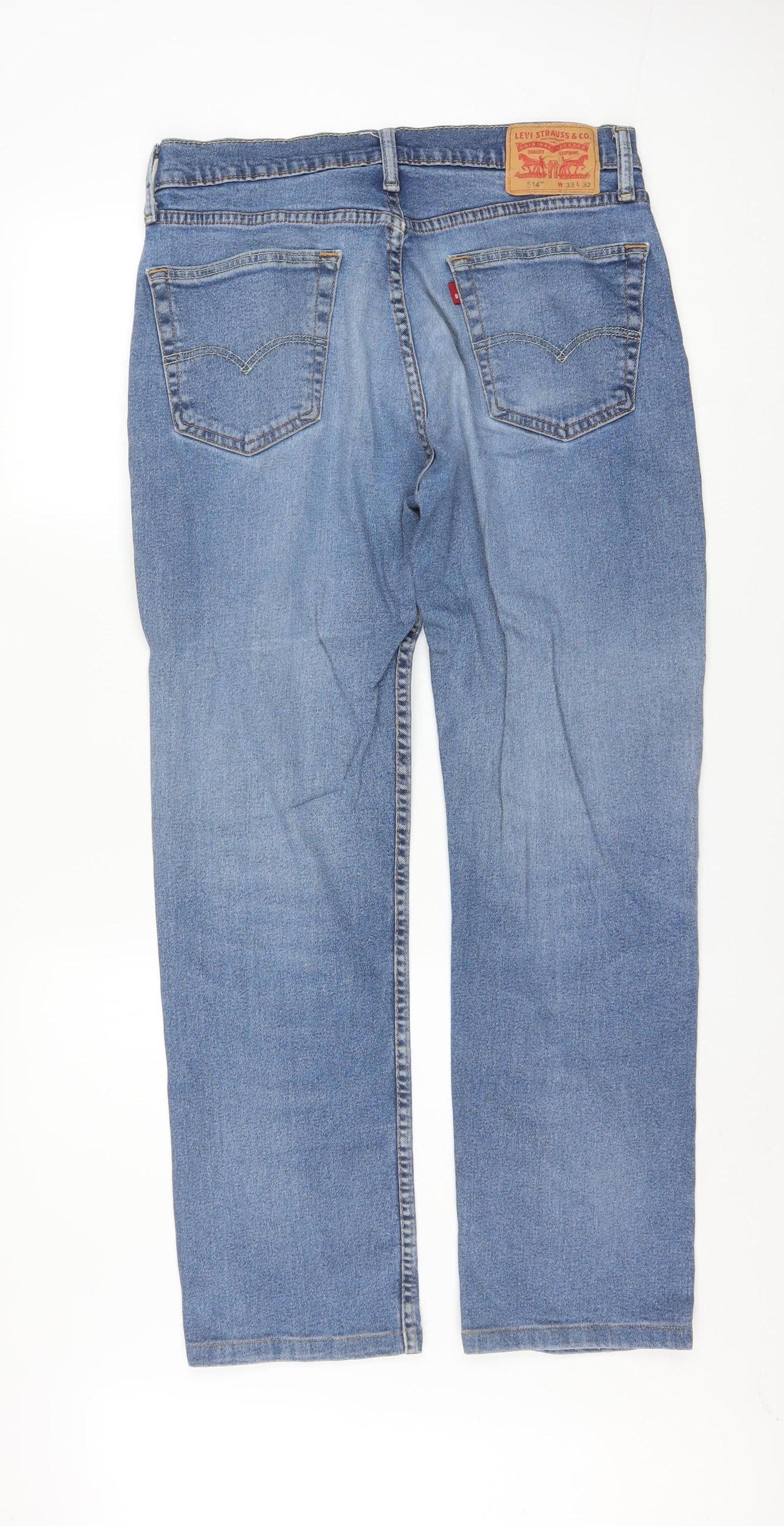 Levi’s Men Blue 514 Straight Leg Denim Jeans W33 L32