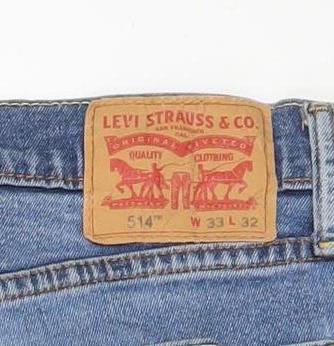 Levi’s Men Blue 514 Straight Leg Denim Jeans W33 L32