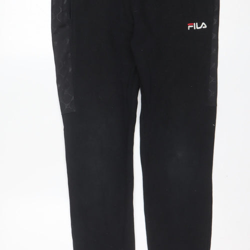 Fila Men's Black Jogger Sweatpants Small Cotton Blend Regular Fit