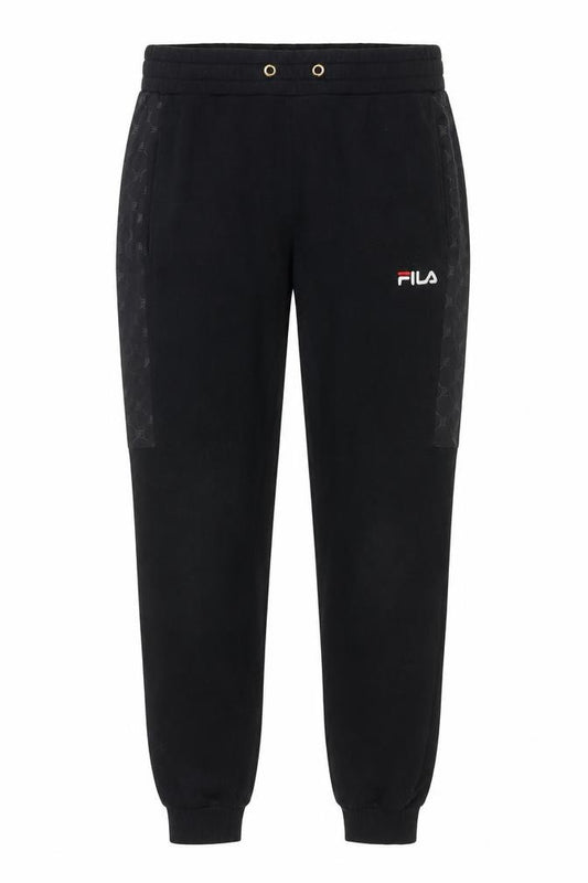Front view of Fila Men's Black Jogger Sweatpants Small Cotton Blend Regular Fit