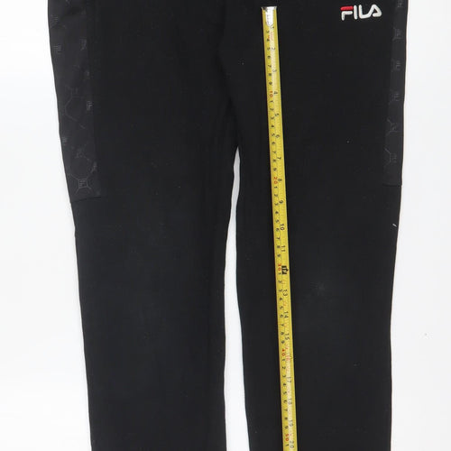Fila Men's Black Jogger Sweatpants Small Cotton Blend Regular Fit