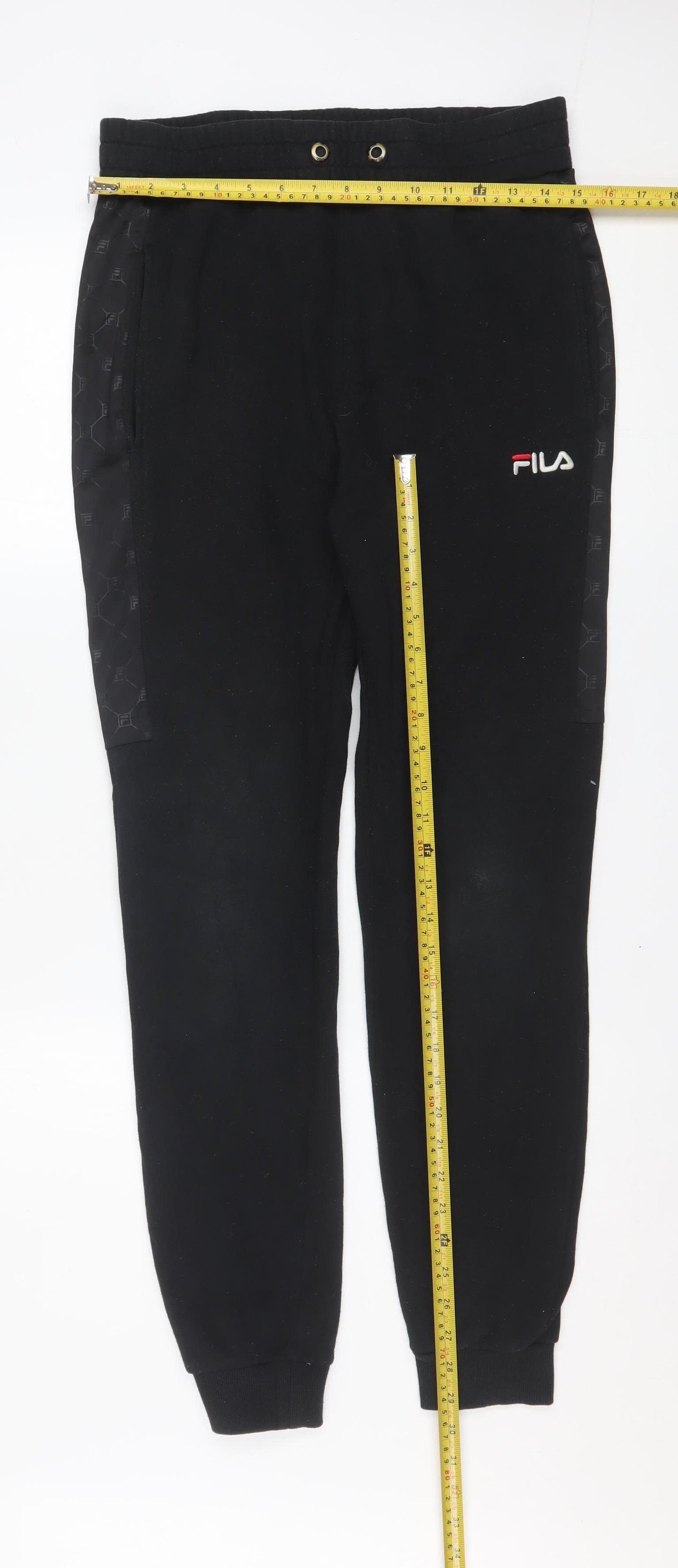 Fila Men's Black Jogger Sweatpants Small Cotton Blend Regular Fit