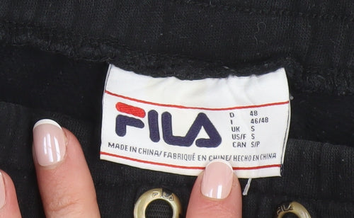 Fila Men's Black Jogger Sweatpants Small Cotton Blend Regular Fit