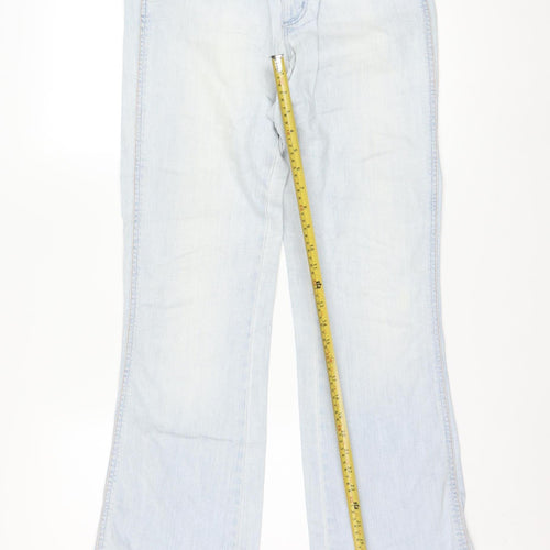 Wrangler Women's Blue Bootcut Jeans Size 12 Eve Model Mid Rise