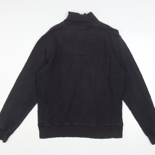 Hugo Boss Men's Black 1/4 Zip Mock Neck Logo Sweatshirt Size L