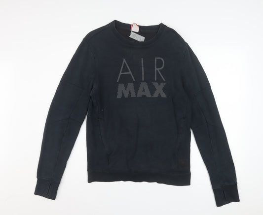 Nike Men's Black Air Max Crew Neck Pullover Sweatshirt Size S