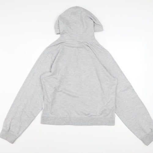 Reebok Women's Grey Full Zip Hoodie Size 18 Logo Print Sportswear