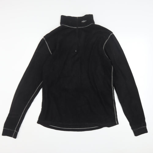 Umbro Men’s Black Fleece 1/4 Zip Pullover Sweatshirt L Sports Top