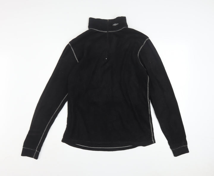 Umbro Men’s Black Fleece 1/4 Zip Pullover Sweatshirt L Sports Top