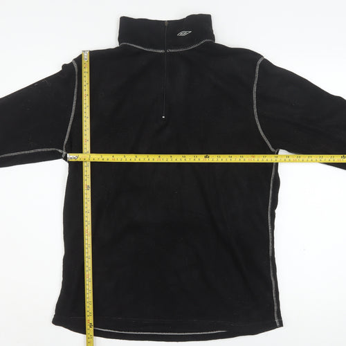 Umbro Men’s Black Fleece 1/4 Zip Pullover Sweatshirt L Sports Top