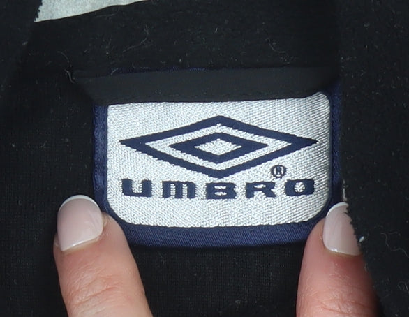 Umbro Men’s Black Fleece 1/4 Zip Pullover Sweatshirt L Sports Top