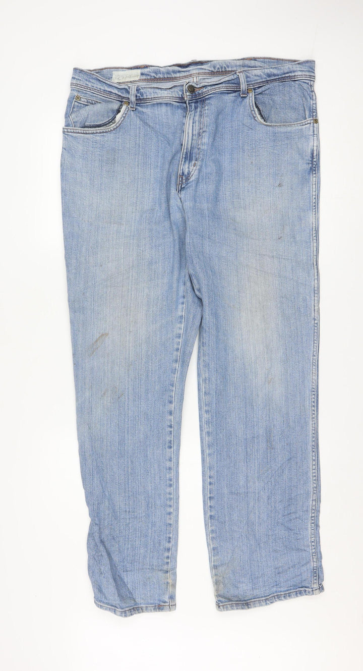 Wrangler Mens Blue Regular Fit Straight Jeans W38 L34