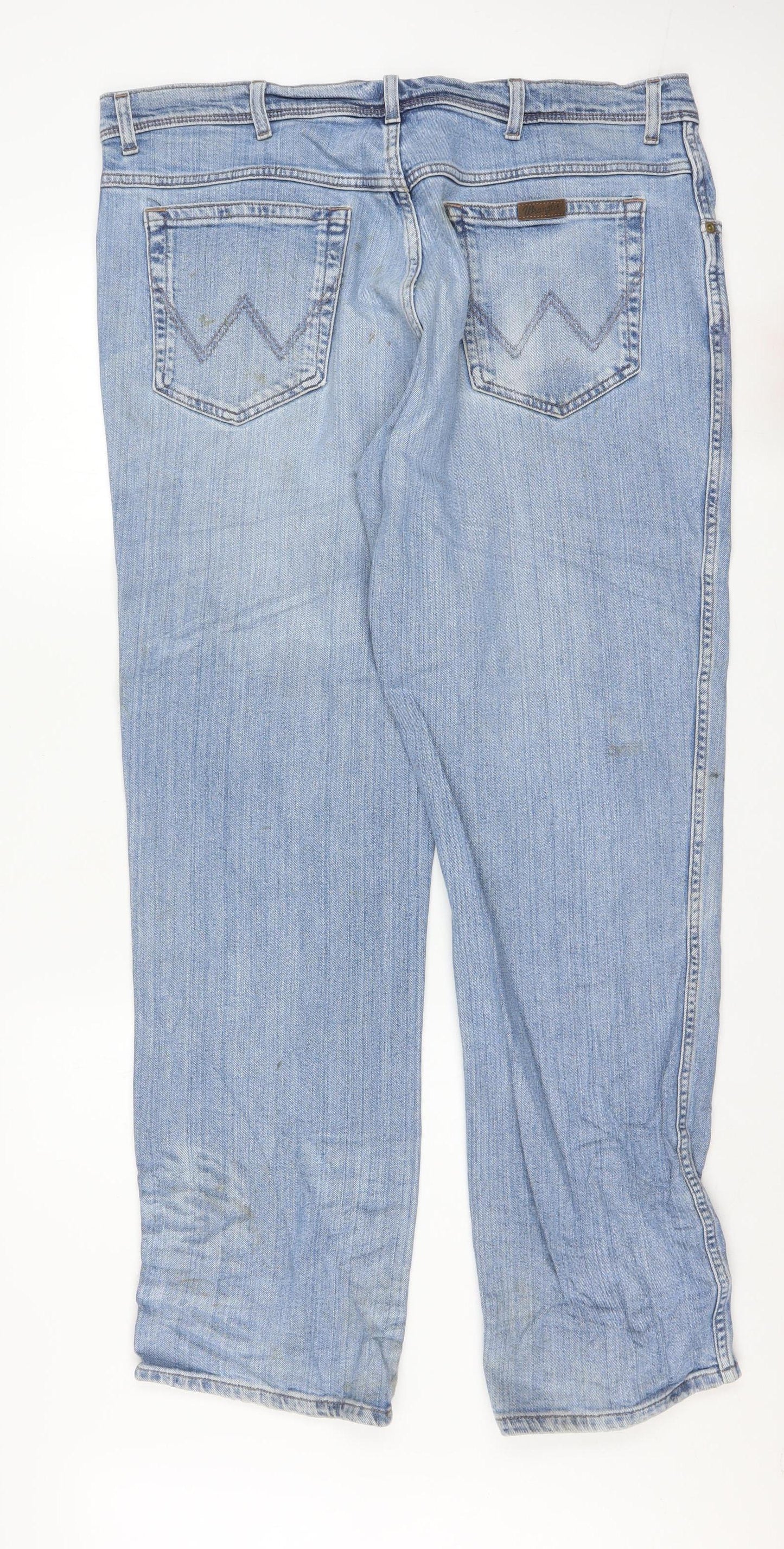 Wrangler Mens Blue Regular Fit Straight Jeans W38 L34