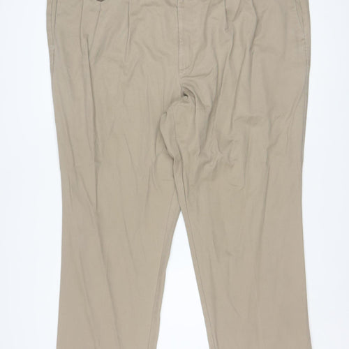 Dockers Men's Beige Chino Trousers W52 L30 Relaxed Fit Cotton