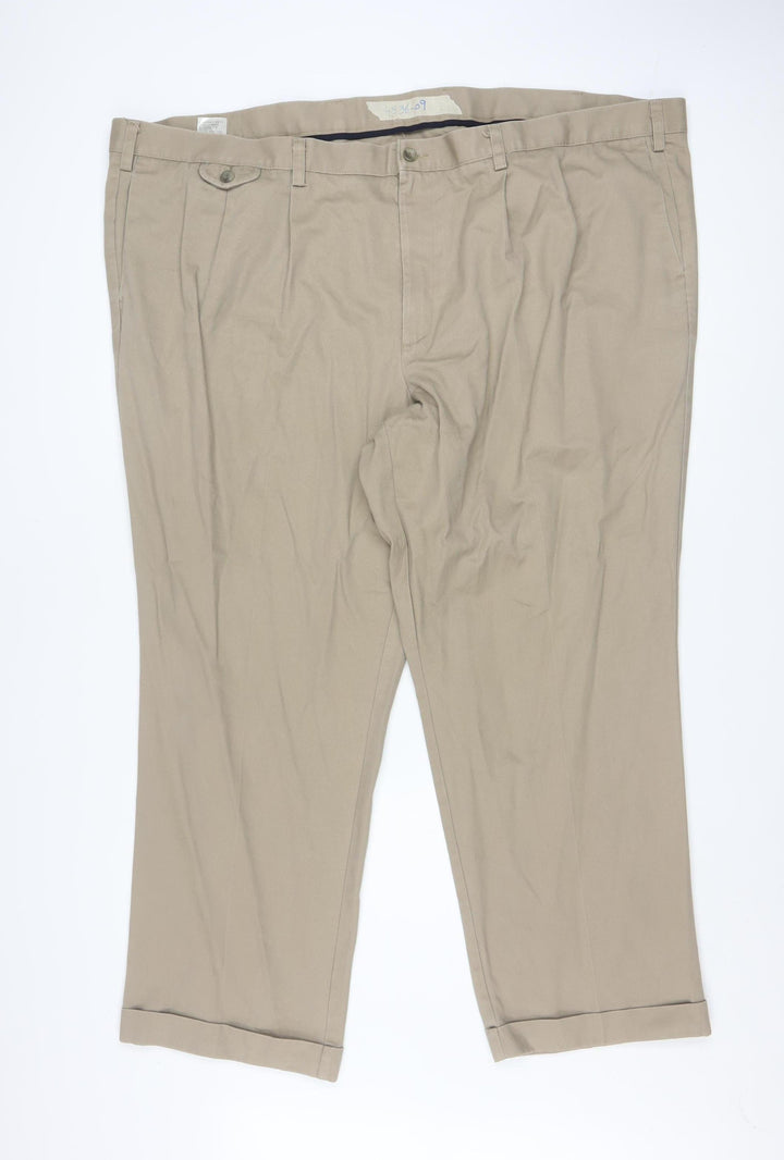 Dockers Men's Beige Chino Trousers W52 L30 Relaxed Fit Cotton