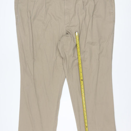 Dockers Men's Beige Chino Trousers W52 L30 Relaxed Fit Cotton