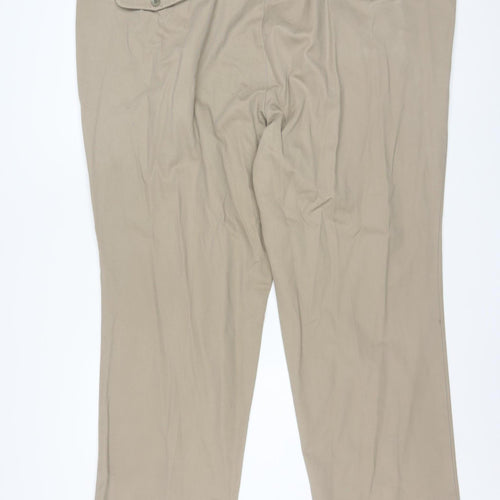 Dockers Men's Beige Chino Trousers W52 L30 Relaxed Fit Cotton