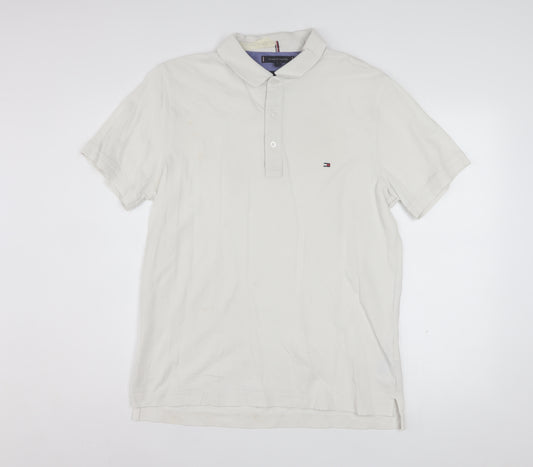 Tommy Hilfiger Men's White Slim Fit Polo Shirt Size L