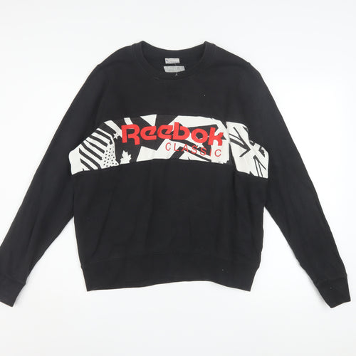 Reebok Classic Women's Black Cotton Pullover Sweatshirt L