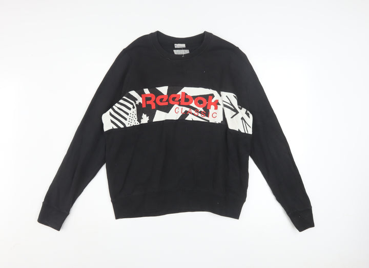 Reebok Classic Women's Black Cotton Pullover Sweatshirt L