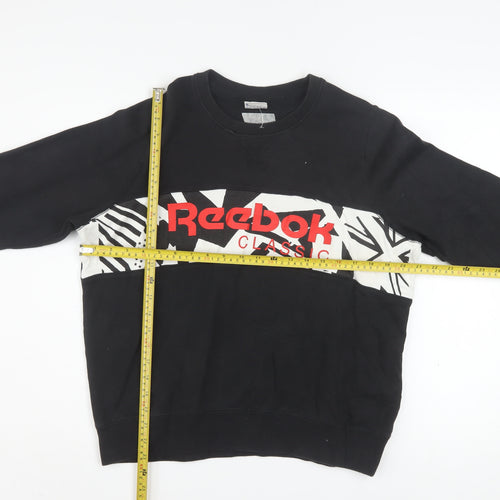 Reebok Classic Women's Black Cotton Pullover Sweatshirt L