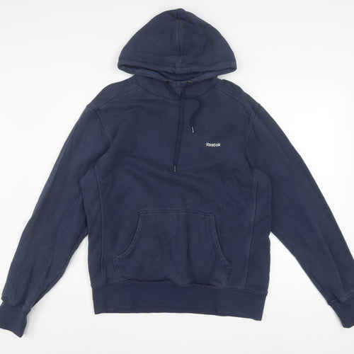 Reebok Men's Blue Pullover Hoodie Size M Regular Fit Fleece
