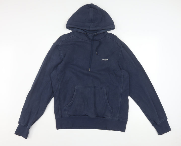 Reebok Men's Blue Pullover Hoodie Size M Regular Fit Fleece