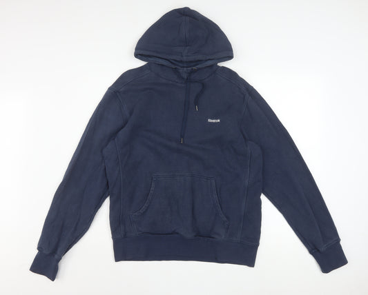 Reebok Men's Blue Pullover Hoodie Size M Regular Fit Fleece