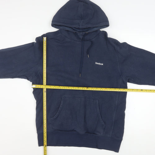Reebok Men's Blue Pullover Hoodie Size M Regular Fit Fleece