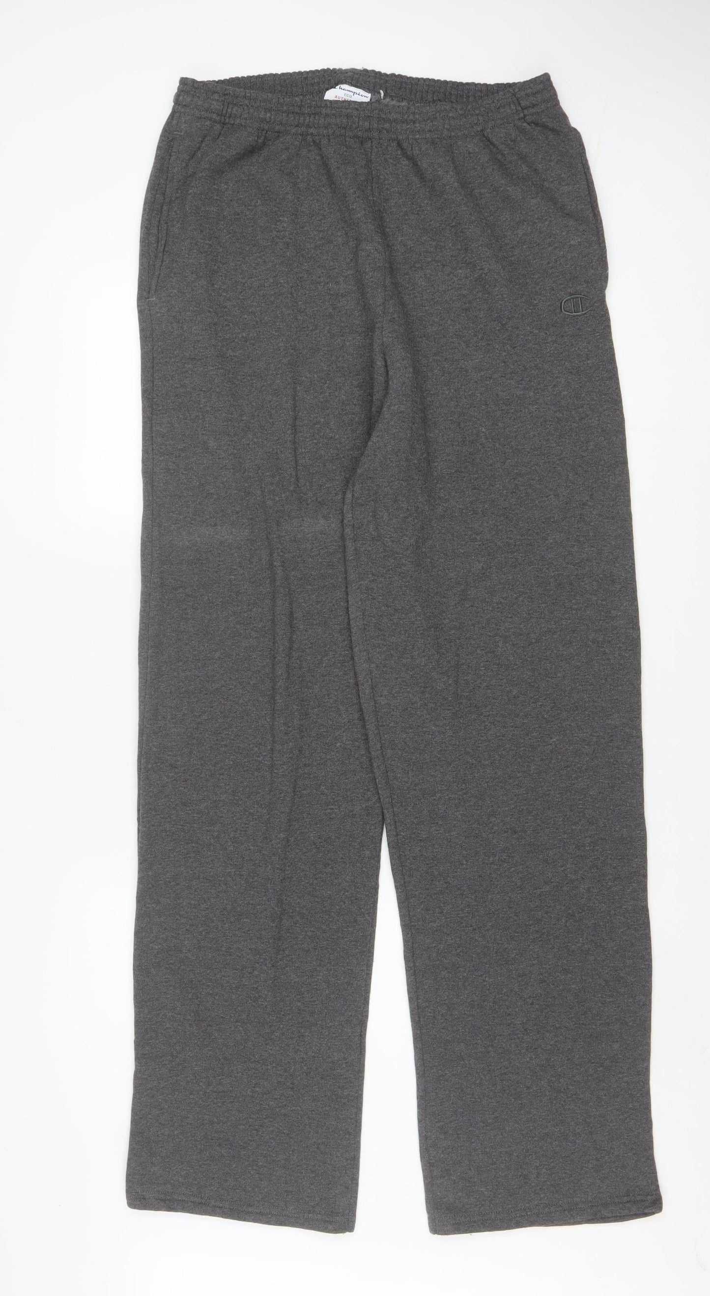 Champion Mens Grey Sweatpants L Regular Fit Fleece Athletic Trousers