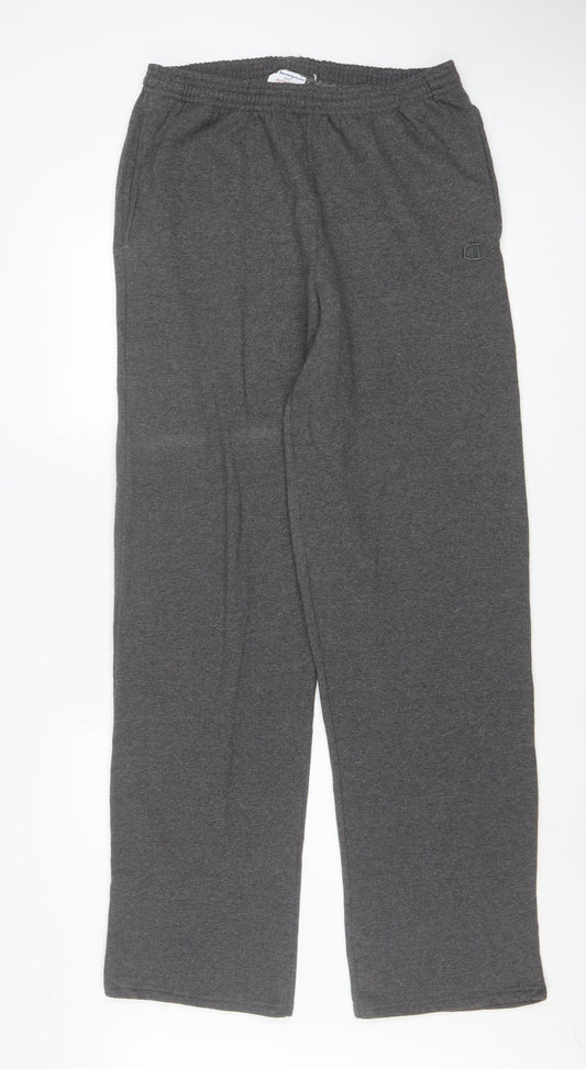 Champion Mens Grey Sweatpants L Regular Fit Fleece Athletic Trousers
